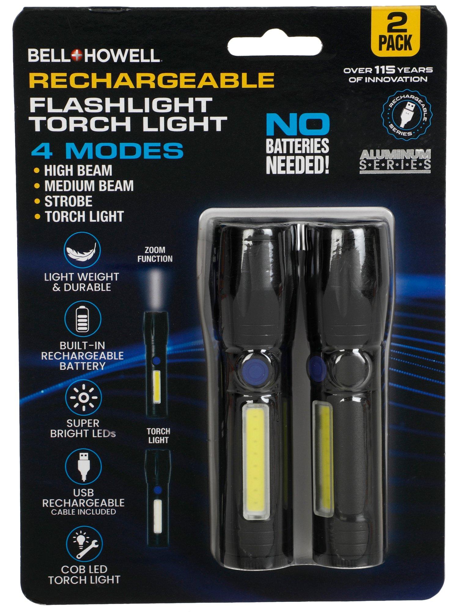 2 Pk Rechargeable Flashlights