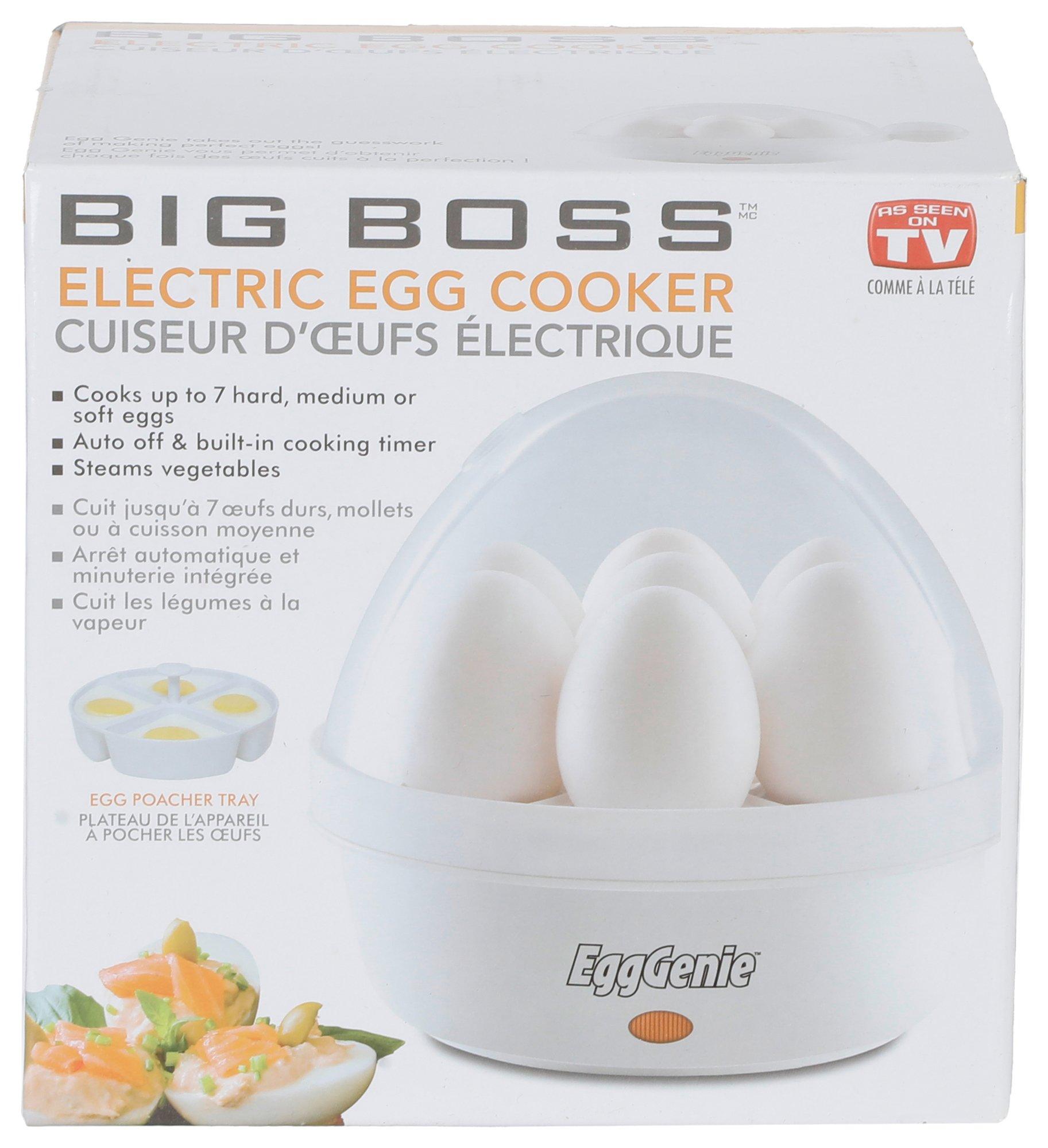 Big Boss Egg Genie 7-Egg White Electric Egg Cooker with Built-In